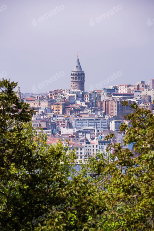 Preview: Galata Tower seen from Topkapi Palace, Istanbul, Turkey, Eastern Europe