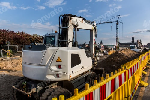 Preview: Construction site on street of old european city