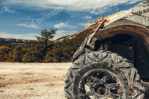 Preview: Close-up tail view of ATV quad bike.