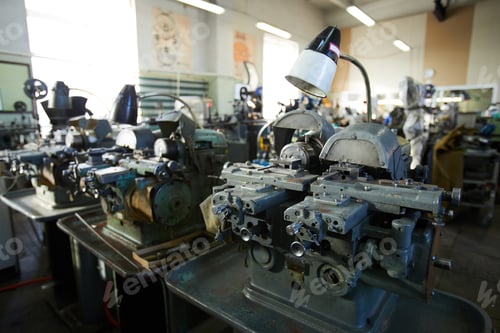 Preview: Small lathe machines in row