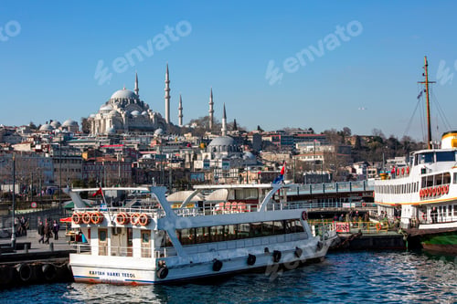 Preview: Istanbul / Turkey, February 16, 2020, Eminonu Ferry landscape