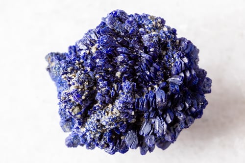 Preview: sample of raw crystalline azurite mineral on white