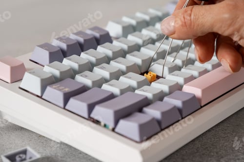 Preview: Modern stylish mechanical keyboard. Customization and replacement build keyboard.