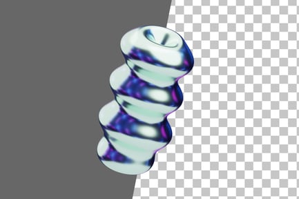 Preview: Chromatic Abstract Shimmering Spiral Form 3D Icon