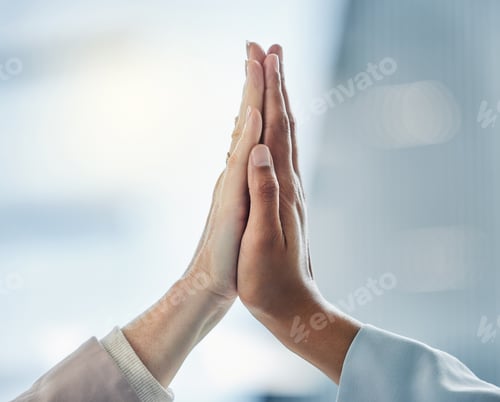 Preview: Well done we did it. Shot of two business colleagues high fiving each other.