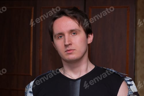 Preview: Portrait Of Young Funny Man In The Room
