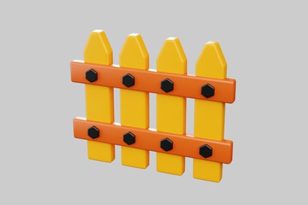 Preview: Bright cartoon fence decoration element