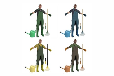Предпросмотр: Персонаж и набор инструментов «Садовник»