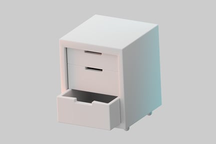 Preview: Modern white bedside cabinet