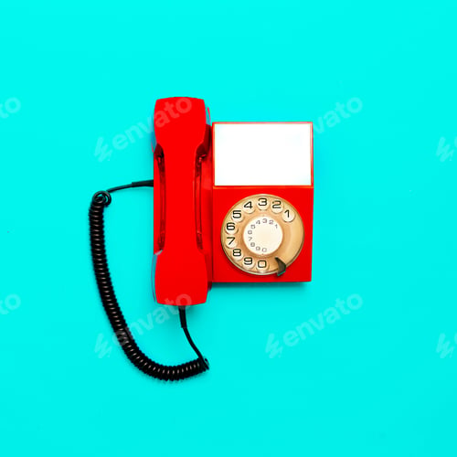 Preview: Vintage red telephone. Minimal design