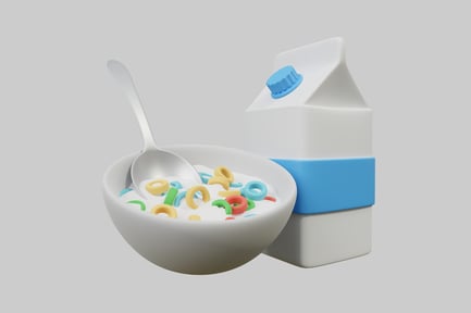 Preview: Cereal bowl with milk carton