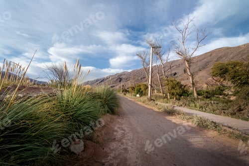 Preview: Landscape view and road at Tilcara city - Tilcara, Jujuy, Argentina