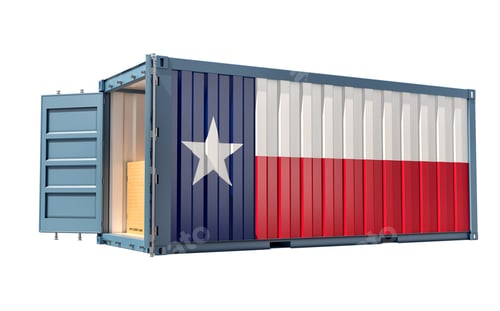 Preview: Freight container with Texas flag