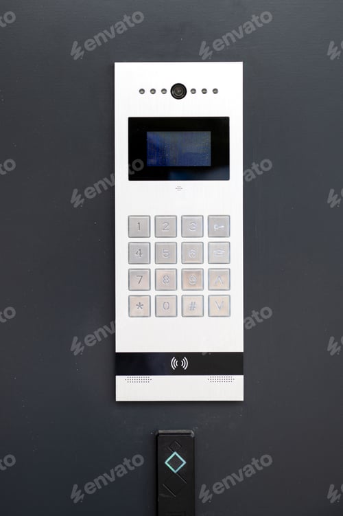 Preview: Modern Intercom on Dark Wall