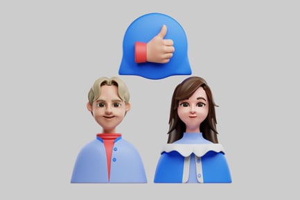 Preview: Cartoon patient avatars with thumbs up