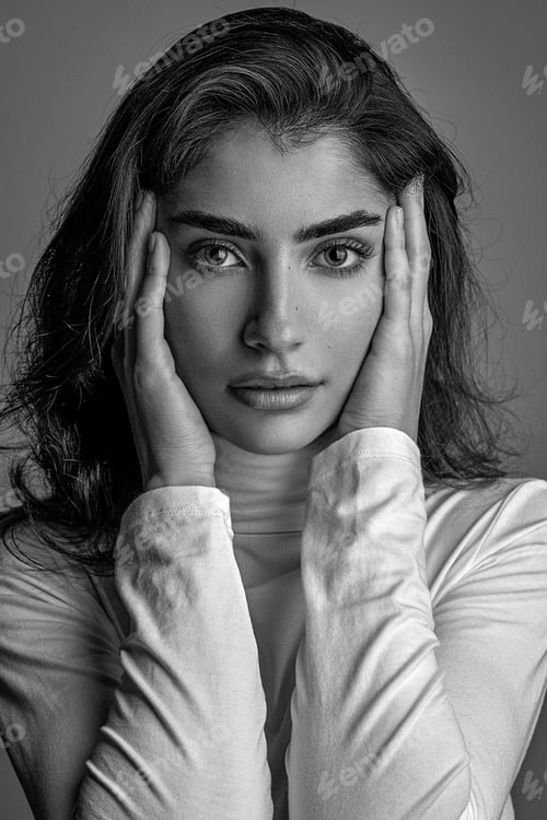 Preview: Portrait of young hot woman posing in studio