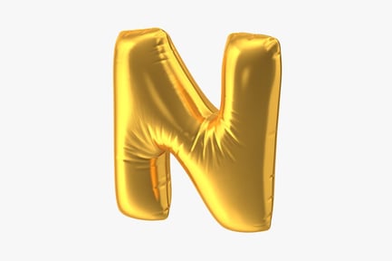 Preview: Golden Foil Balloon Letter N