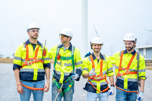 Preview: Engineers inspection wind energy generation,Wind turbine farm generator by alternative green energy.