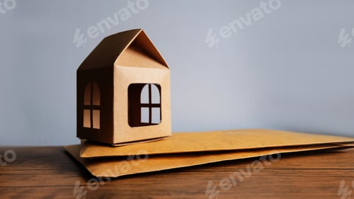 Preview: Home loan concept ,Home protecting insurance concept ,Paper house, family home