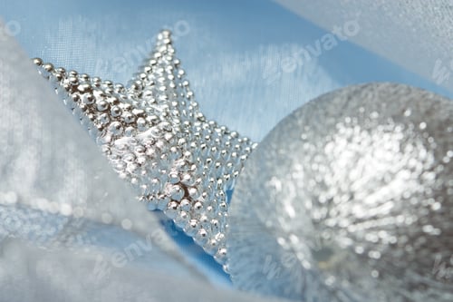 Preview: christmas ball on blue silk