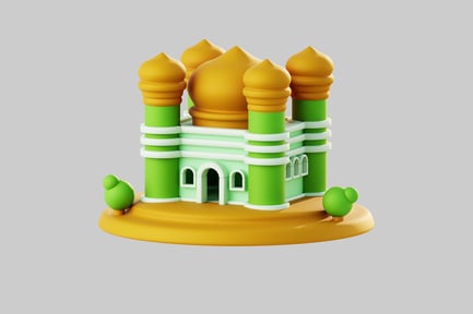 Aperçu: Bâtiment vert et blanc avec toit jaune