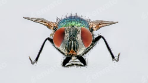Preview: Housefly isolated on a white background