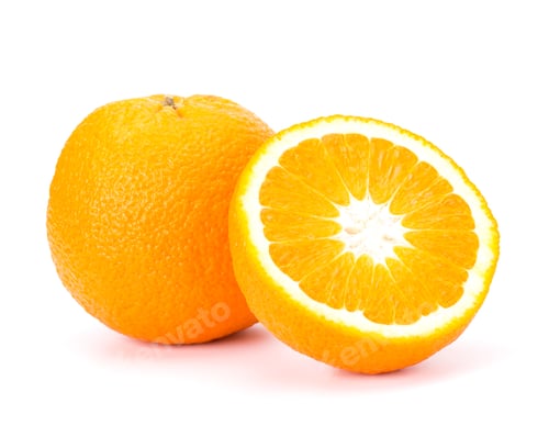 Preview: Orange fruit sliced isolated on white background