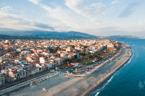 Preview: Aerial view of the city of Siderno. Calabria Italy