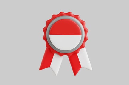 Preview: Indonesia flag rosette ribbon badge