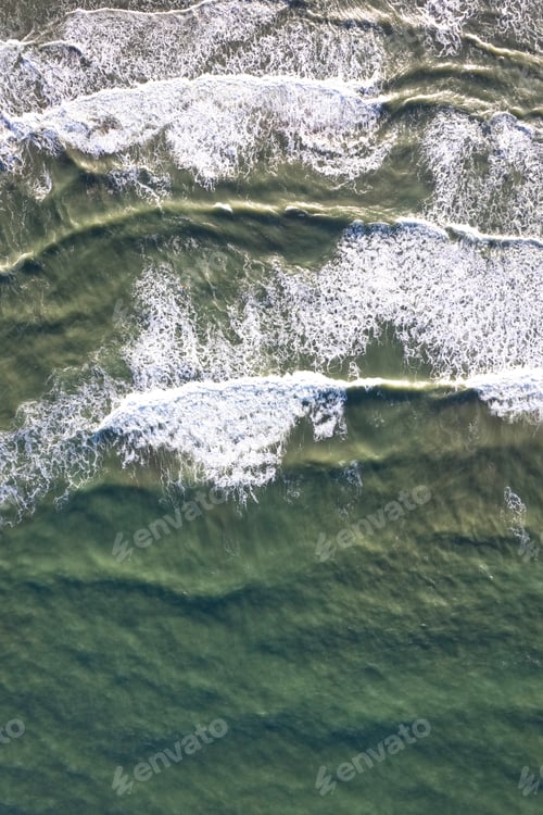 Preview: Aerial shot of the sea on a stormy day