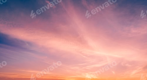 Preview: sunset sky with clouds in the evening
