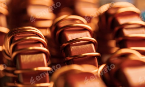 Preview: Close-up of brown iron powder cores