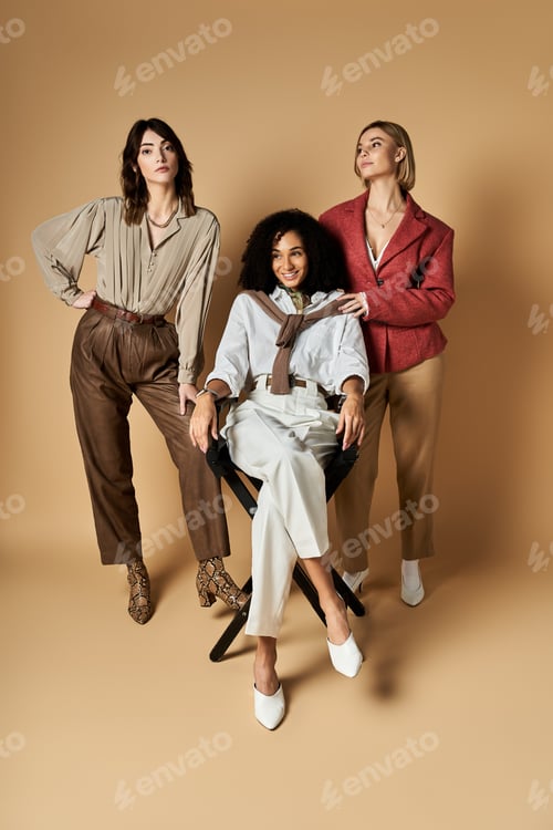 Preview: Harmony in diversity: three stylish women embracing unity