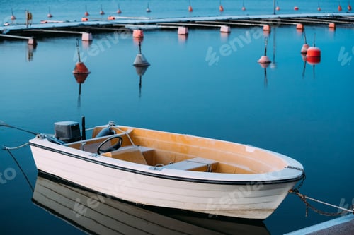 Preview: Helsinki, Finland. Powerboat Or Motorboat Moored At Berth