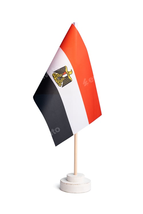 Preview: Table flag of Egypt isolated on white background