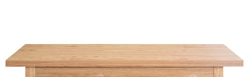 Preview: Empty wooden tabletop isolated on white background