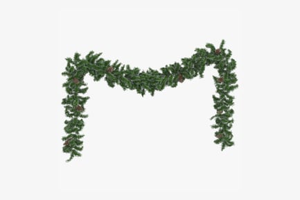 Preview: Frosted Pine Garland with Cones, Long