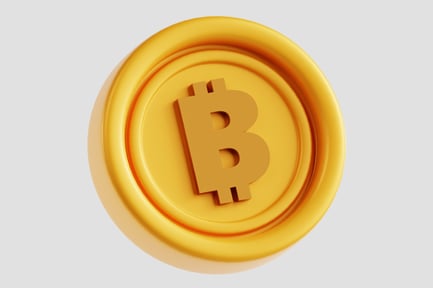 Preview: Golden shiny Bitcoin cryptocurrency 3D Icon