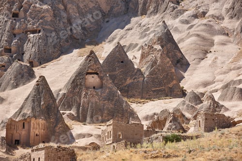 Preview: Houses carved in the rock. Ilhara valley. Selime, Cappadocia, Turkey