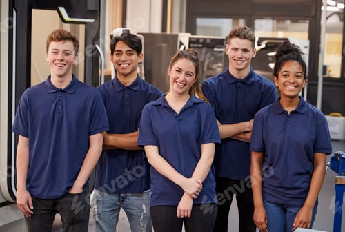 Preview: Portrait Of Engineering Apprentices In Factory