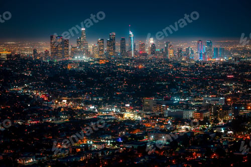 Preview: Aerial view of an illuminated city at night
