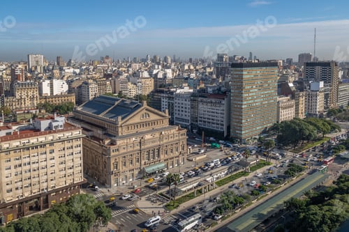 Preview: Aerial view of 9 de Julio Avenue - Buenos Aires, Argentina