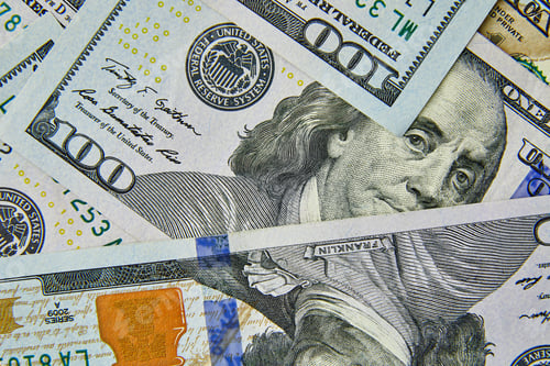 Preview: Macro Shot of US One Hundred Dollar Bills