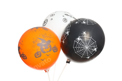 Preview: Concept of Halloween mood, Halloween balloons, isolated on white background
