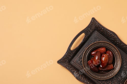Preview: Concept of tasty food, dates, space for text
