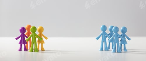 Preview: Colorful Toy Figures Standing in a Group Together