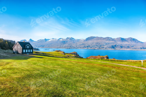 Preview: Breathtaking view of old house at Teigarhorn ( was built in 1880-1882).