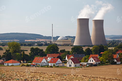 Preview: Nuclear Power Station Behind Living Houses