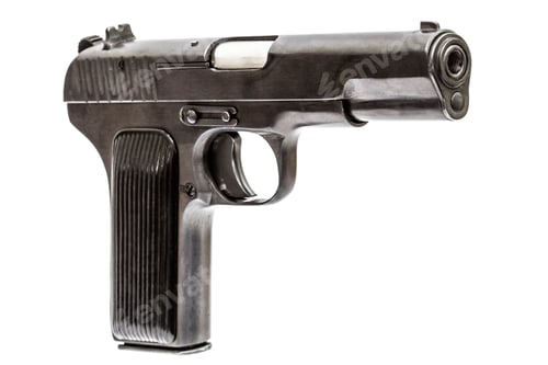 Preview: Automatic pistol, isolated on white background