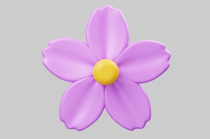 Preview: Purple flower with yellow center.